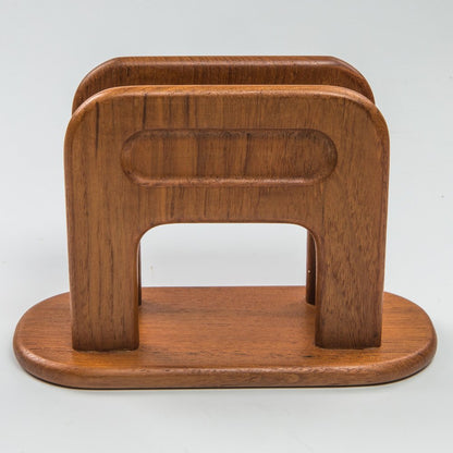 8" Brown Solid Wood Napkin Holder HomeRoots