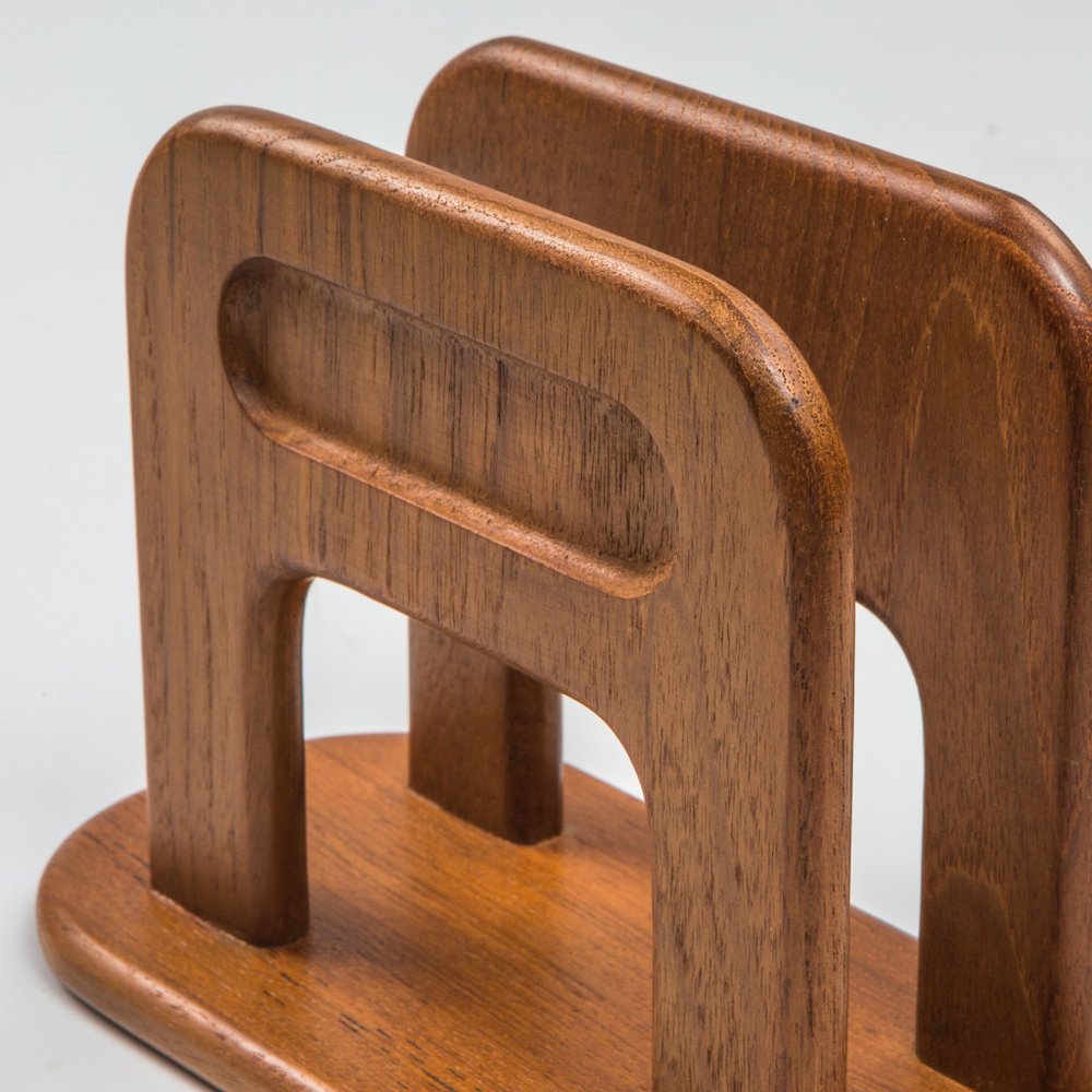 8" Brown Solid Wood Napkin Holder HomeRoots