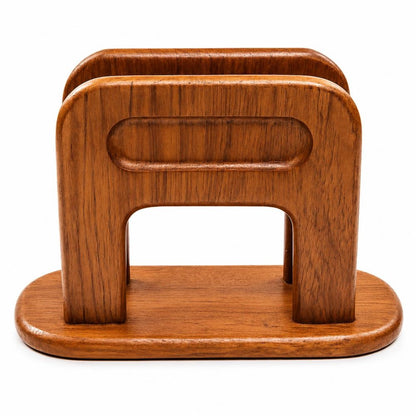 8" Brown Solid Wood Napkin Holder HomeRoots