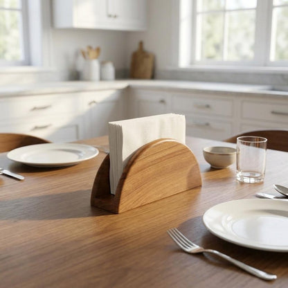 6" Brown Solid Wood Napkin Holder HomeRoots