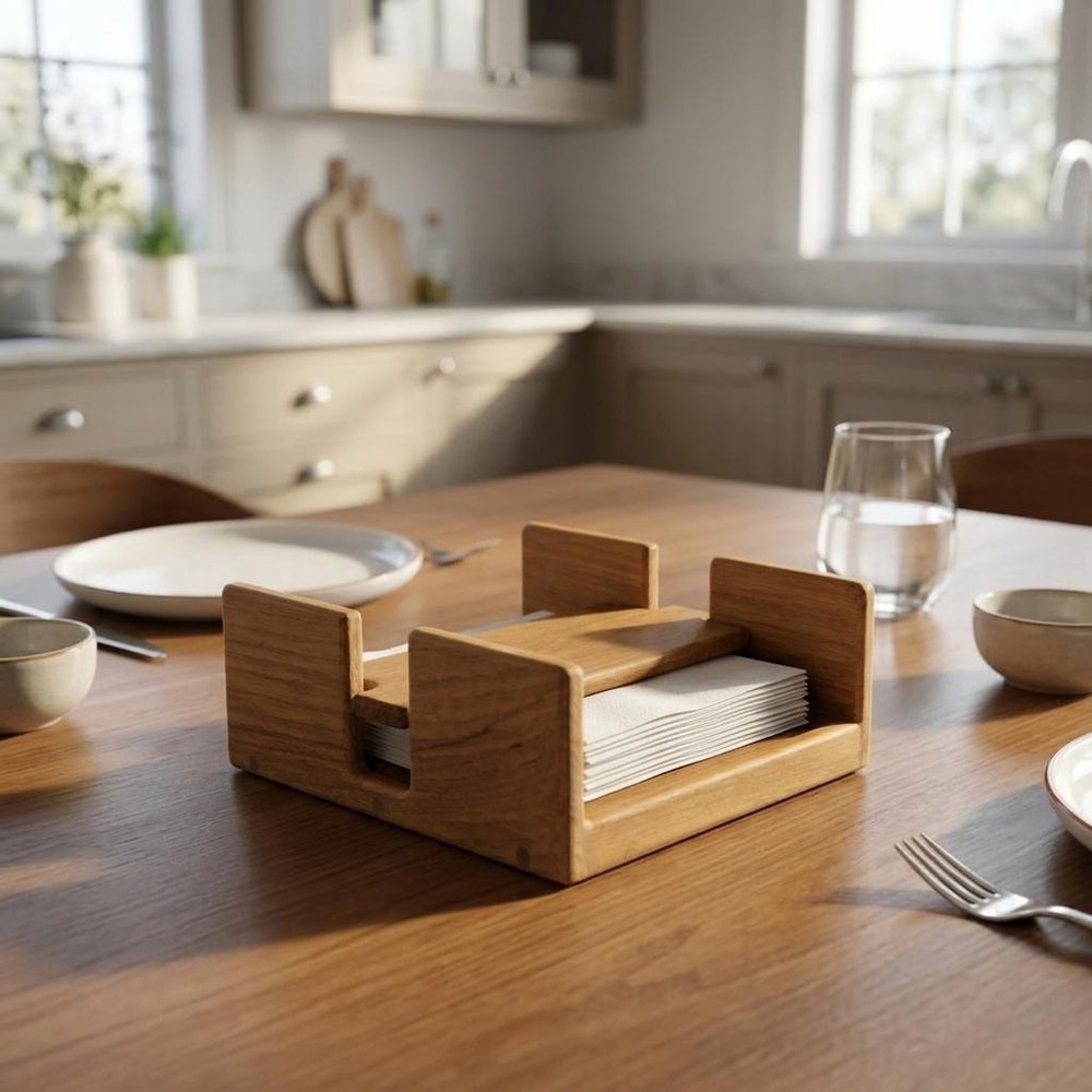 Free Standing 7.38 " Wood Napkin Holder HomeRoots