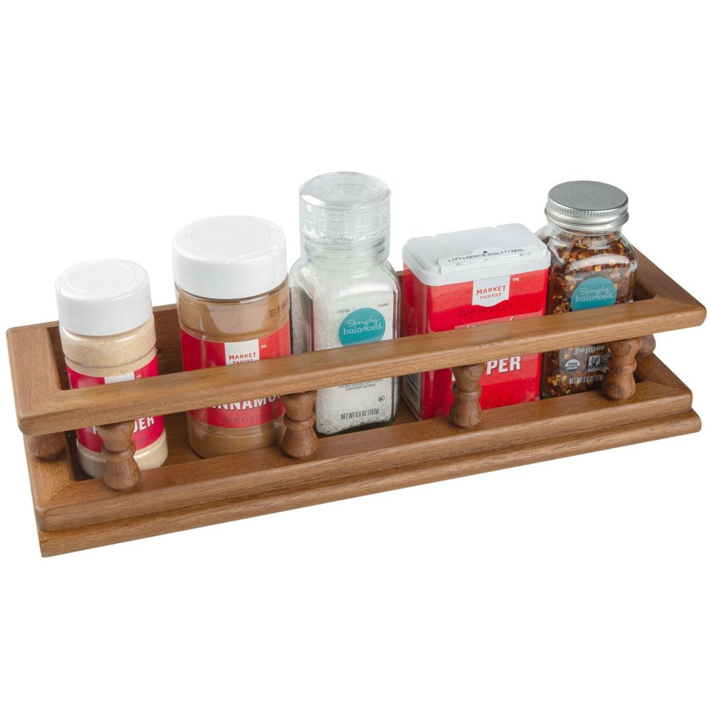 Wall Mounted 14.00 " Wood Spice Rack HomeRoots