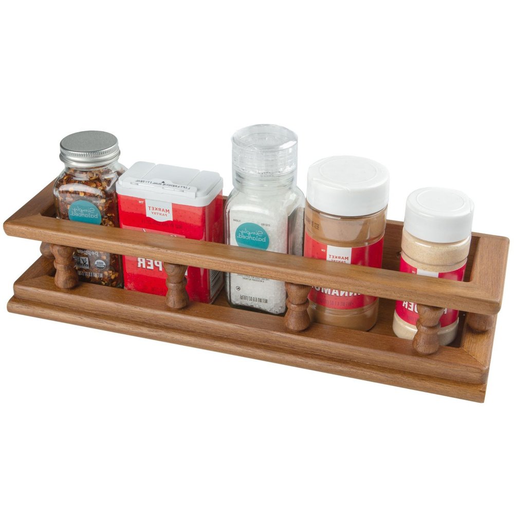 Wall Mounted 14.00 " Wood Spice Rack HomeRoots