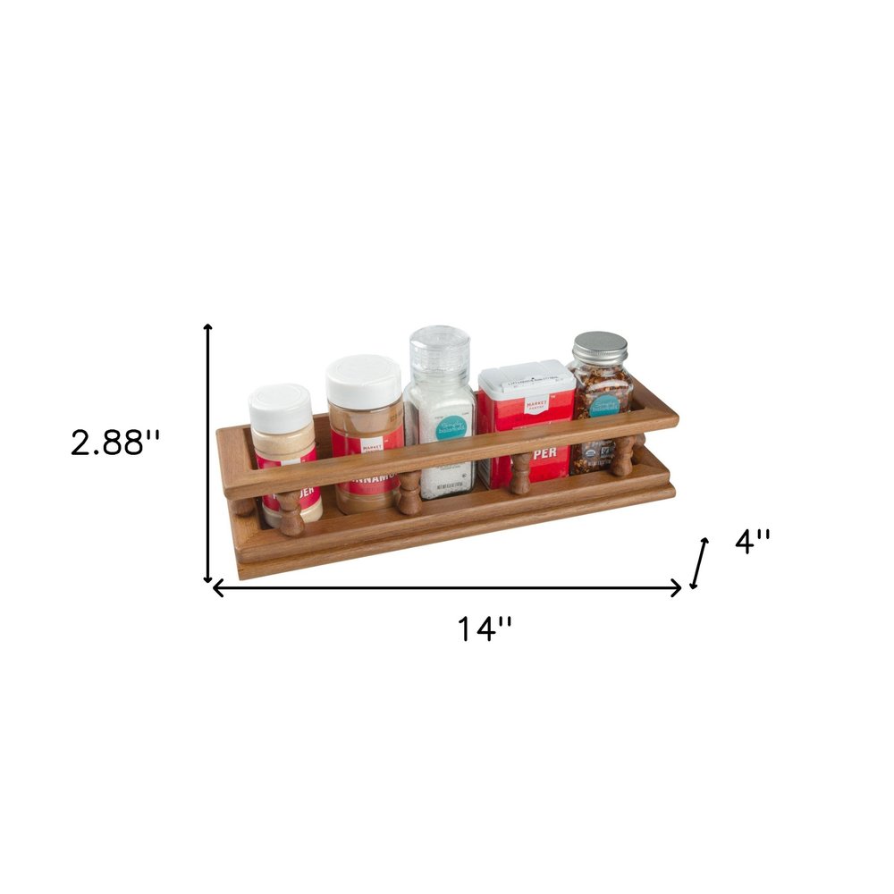 Wall Mounted 14.00 " Wood Spice Rack HomeRoots