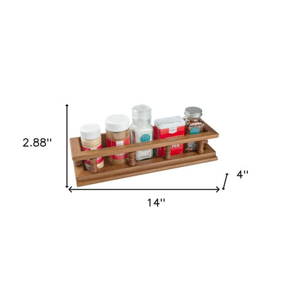 Wall Mounted 14.00 " Wood Spice Rack HomeRoots