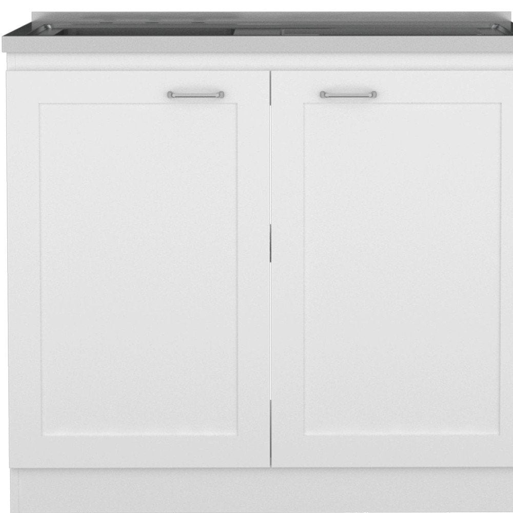 42" Black and White Wood Accent Cabinet Set With Four Doors HomeRoots