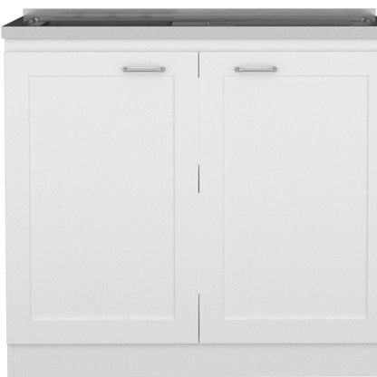 42" Black and White Wood Accent Cabinet Set With Four Doors HomeRoots