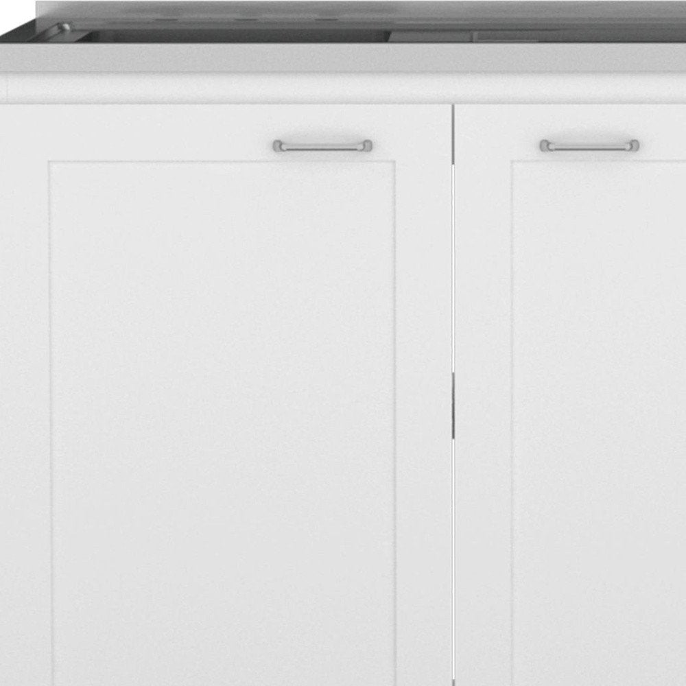 42" Black and White Wood Accent Cabinet Set With Four Doors HomeRoots