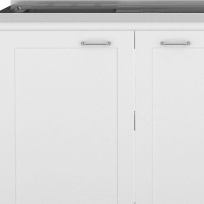 42" Black and White Wood Accent Cabinet Set With Four Doors HomeRoots