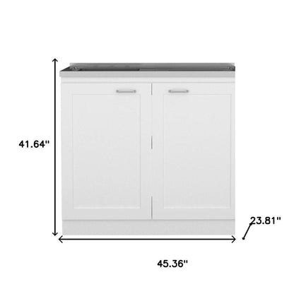 42" Black and White Wood Accent Cabinet Set With Four Doors HomeRoots