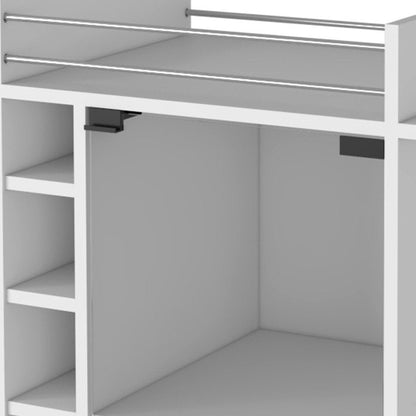 White Rolling Bar Cart With Wine Storage HomeRoots