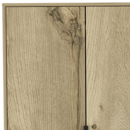 74" Oak Wood Two Door Single Drawer Combo Dresser HomeRoots