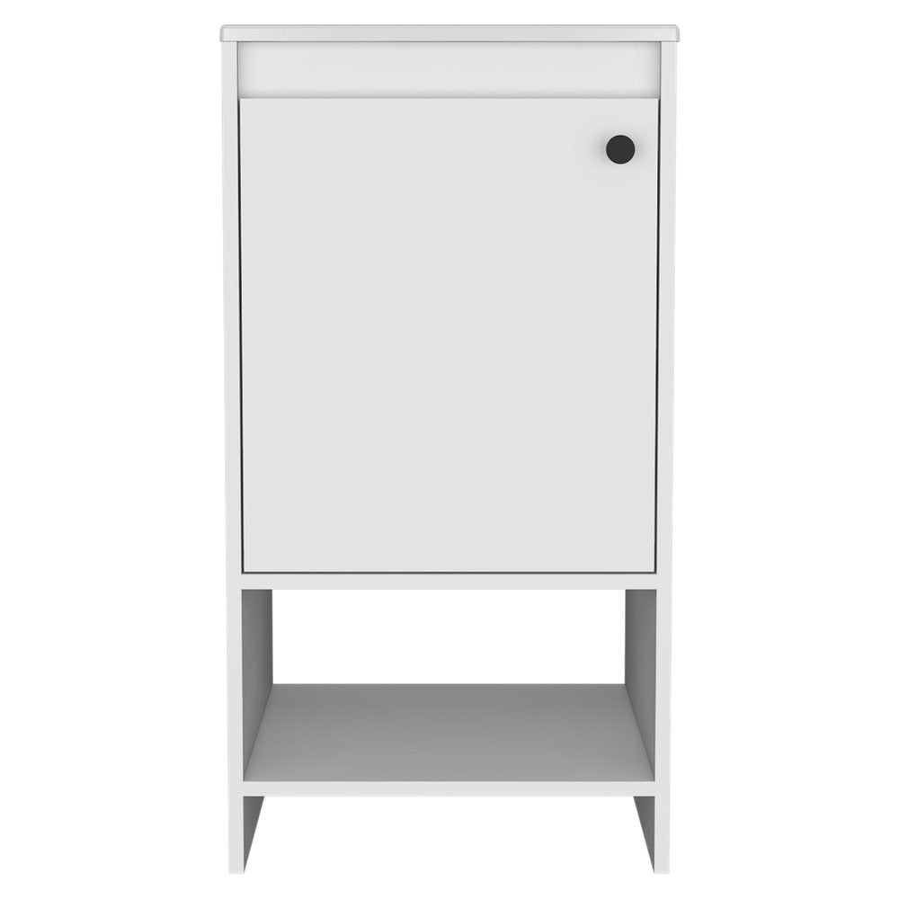 18" White Wood Freestanding Single Door Bathroom Vanity With Sink HomeRoots