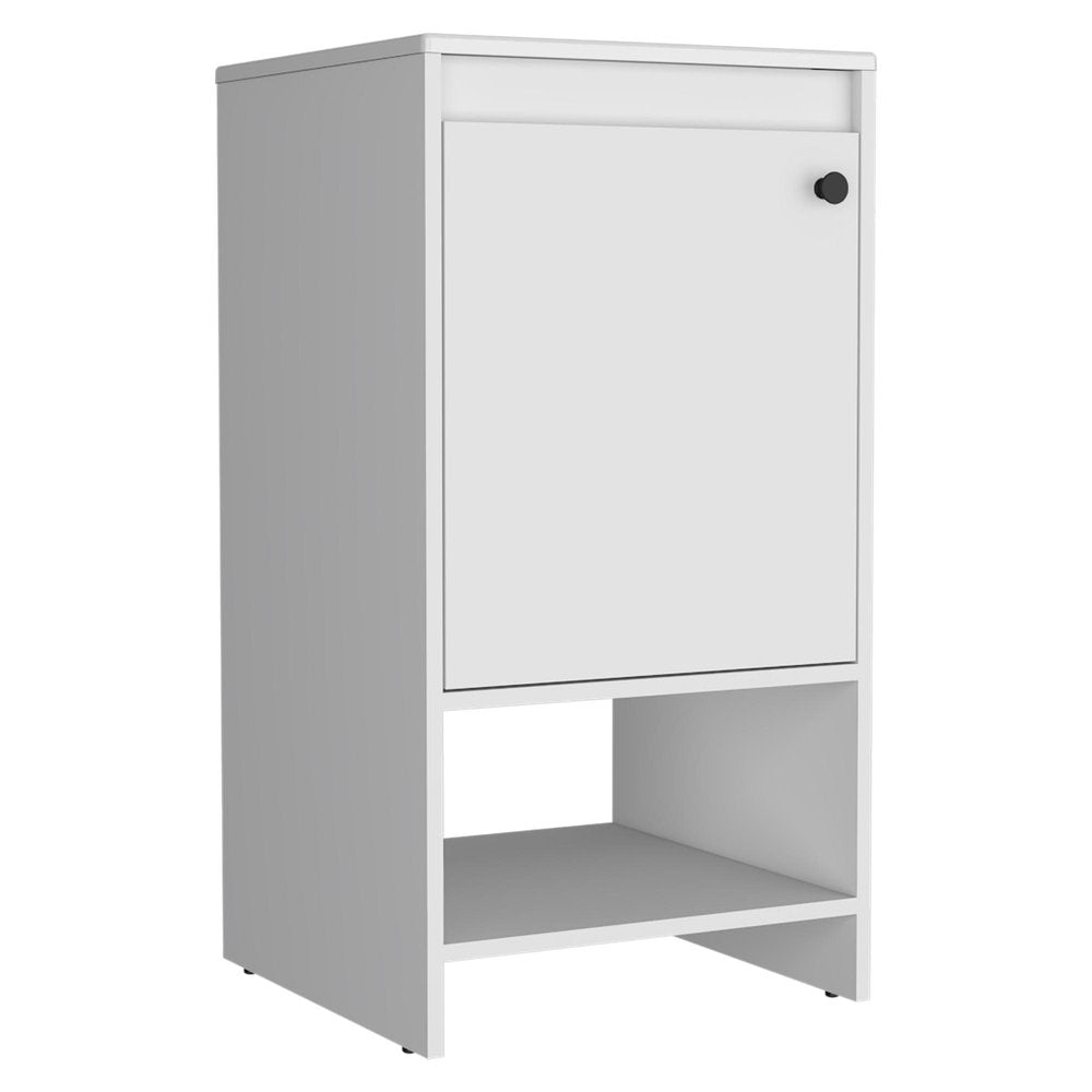 18" White Wood Freestanding Single Door Bathroom Vanity With Sink HomeRoots