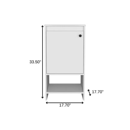 18" White Wood Freestanding Single Door Bathroom Vanity With Sink HomeRoots