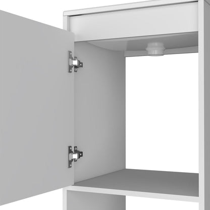 18" White Wood Freestanding Single Door Bathroom Vanity With Sink HomeRoots