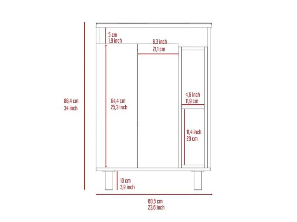 24" White Wood Freestanding Double Door Bathroom Vanity With Sink HomeRoots