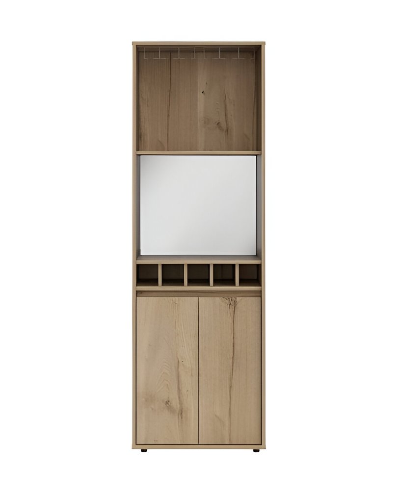 23" Oak Wood Bar Cabinet With Two Doors — view 1
