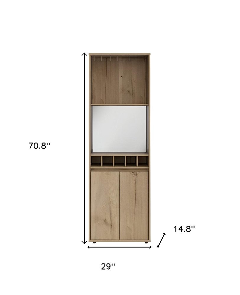 23" Oak Wood Bar Cabinet With Two Doors — view 2