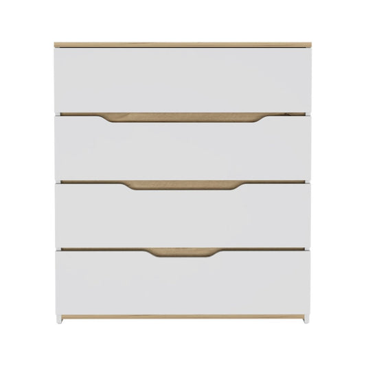 31" Brown And White Wood Four Drawer Dresser HomeRoots