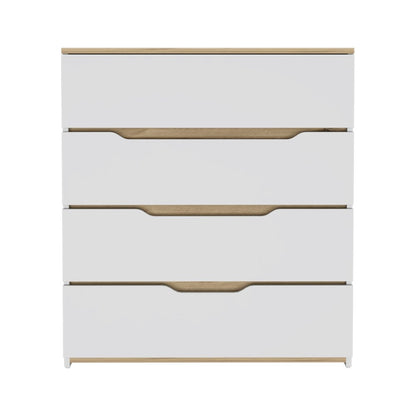 31" Brown And White Wood Four Drawer Dresser HomeRoots