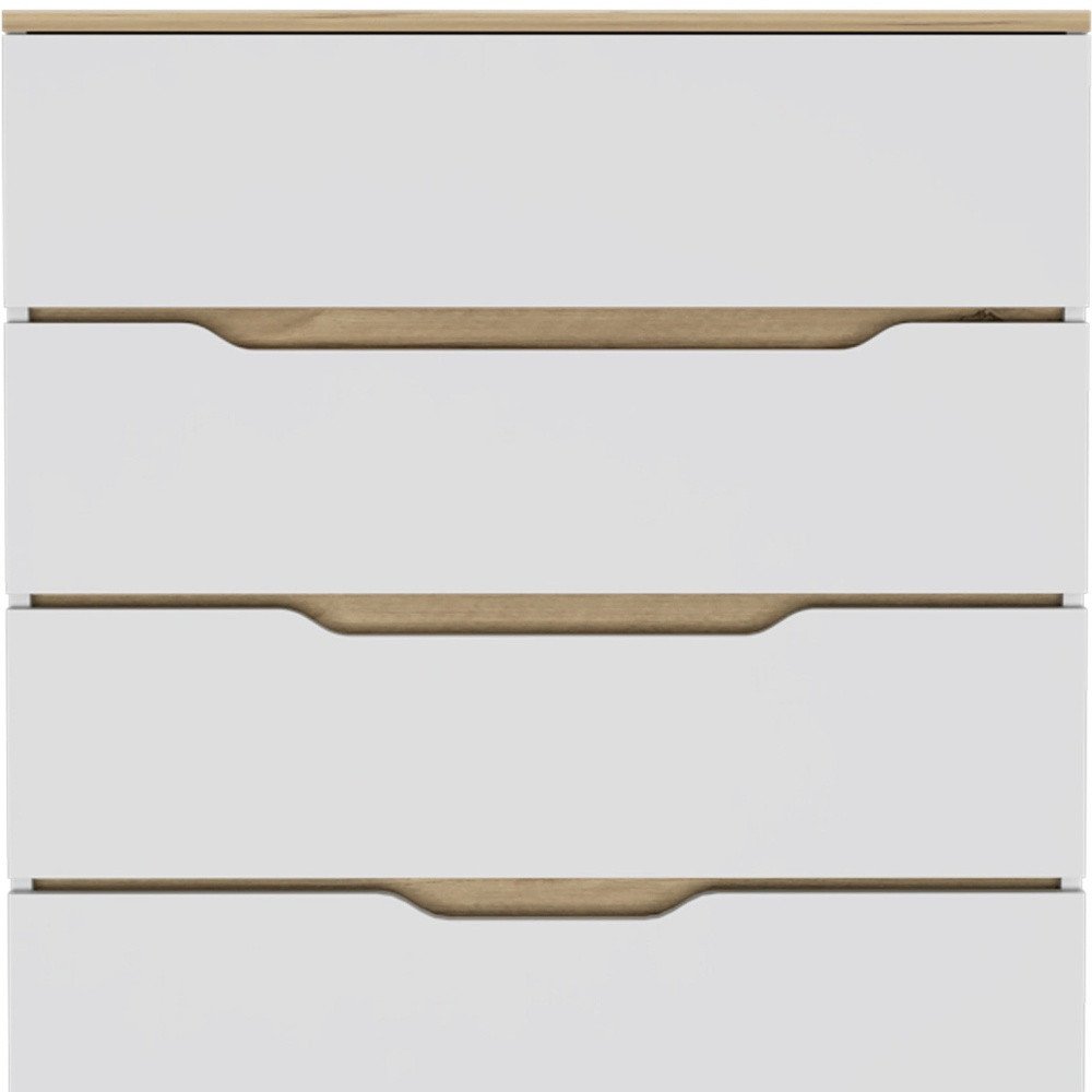 31" Brown And White Wood Four Drawer Dresser HomeRoots