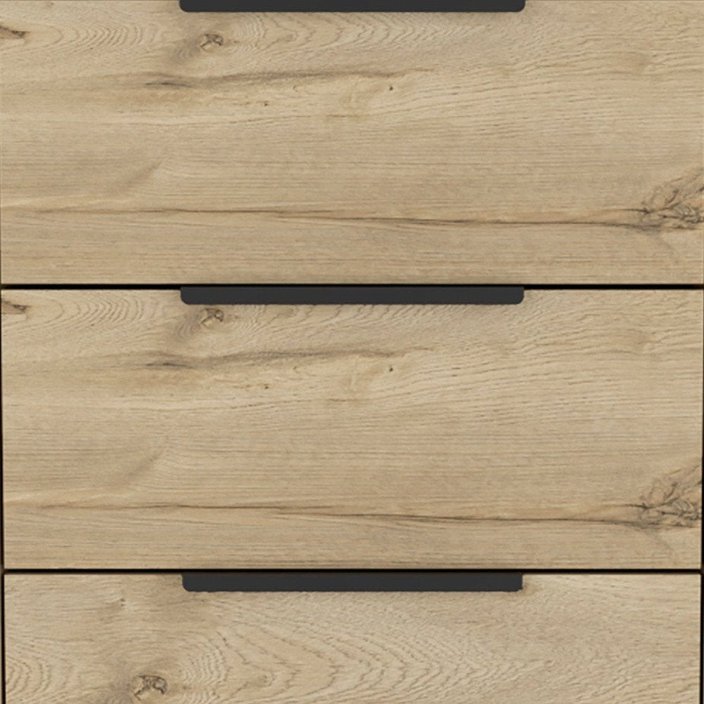 18" Brown and Black Three Drawer Standard Chest HomeRoots