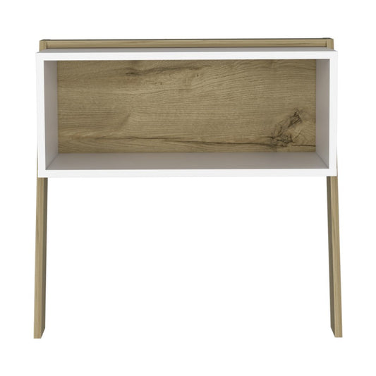 24" White and Oak Faux Wood Nightstand HomeRoots