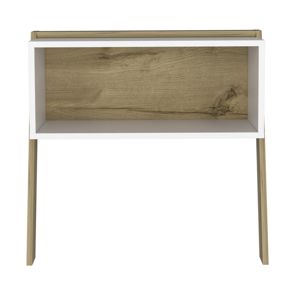 24" White and Oak Faux Wood Nightstand HomeRoots