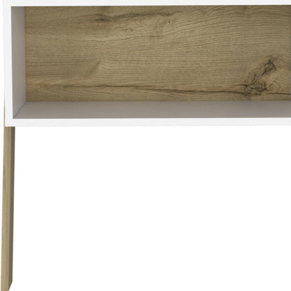 24" White and Oak Faux Wood Nightstand HomeRoots