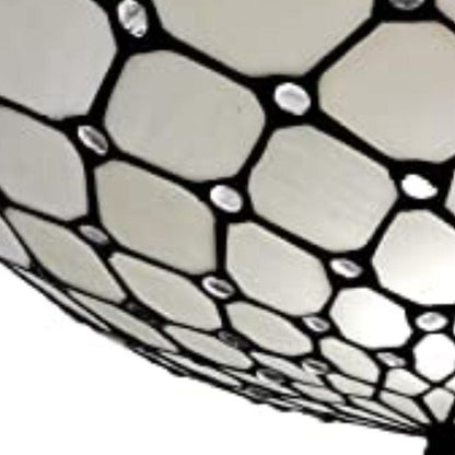 Black And White Unique Statement Two Light Solid Wood Dimmable Chandelier With Black And White Shades