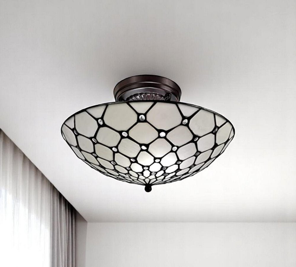 Black And White Unique Statement Two Light Solid Wood Dimmable Chandelier With Black And White Shades