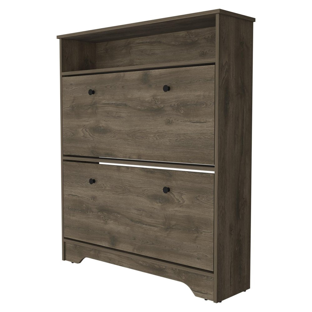 Dark Brown Twelve Pair Shoe Rack HomeRoots