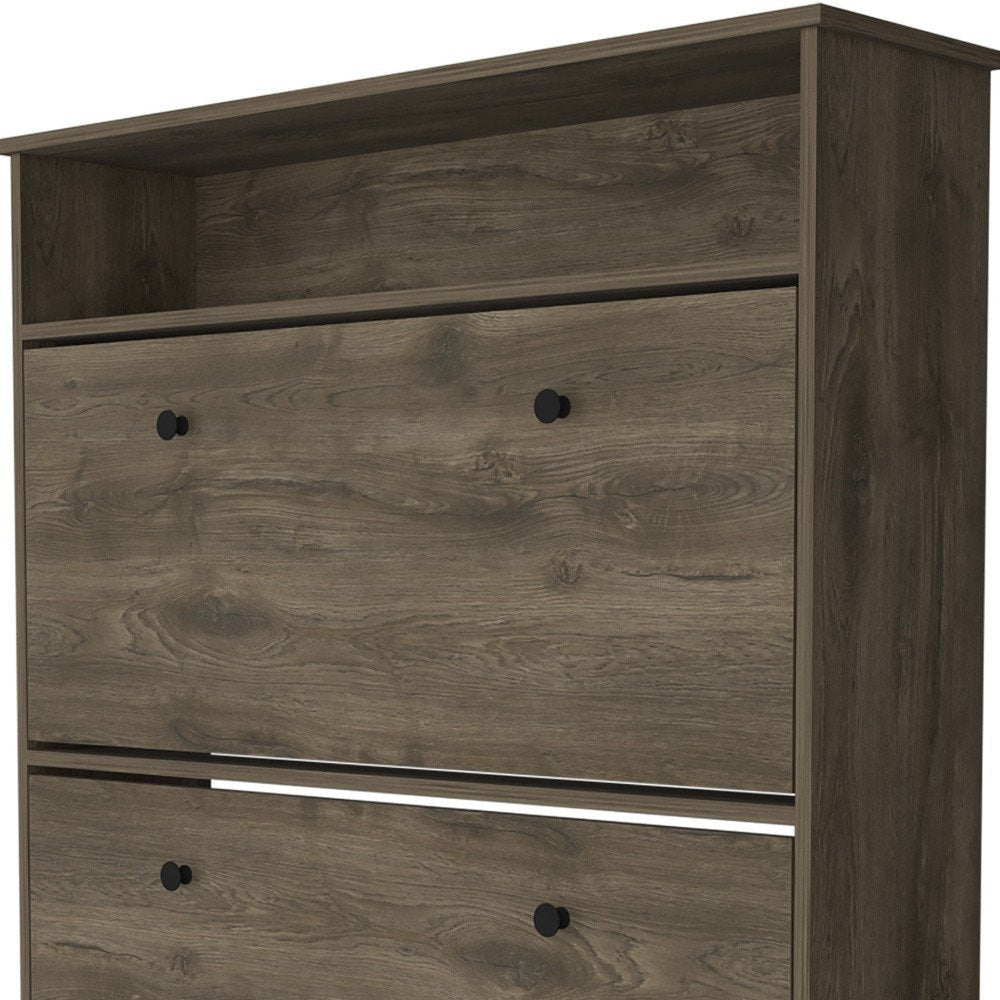 Dark Brown Twelve Pair Shoe Rack — view 5