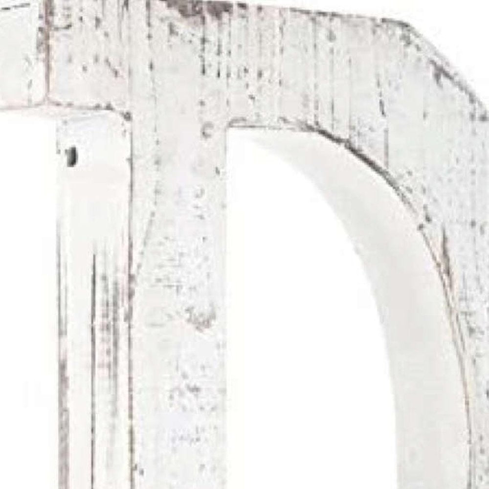 16" Distressed White Wash Wooden Initial Letter D Sculpture HomeRoots