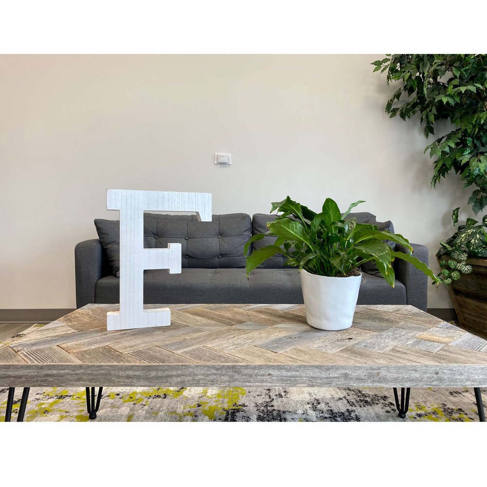 16" Distressed White Wash Wooden Initial Letter F Sculpture HomeRoots