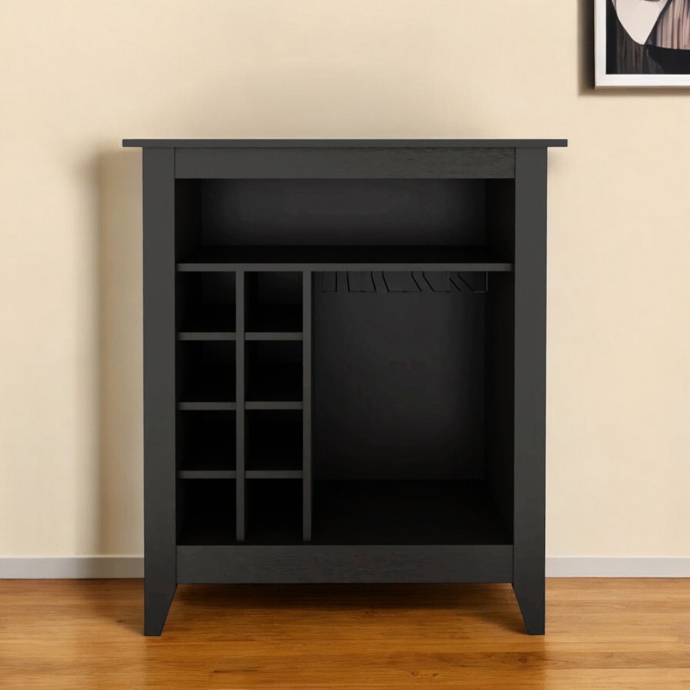 Black Bar Cart With Wine Storage HomeRoots