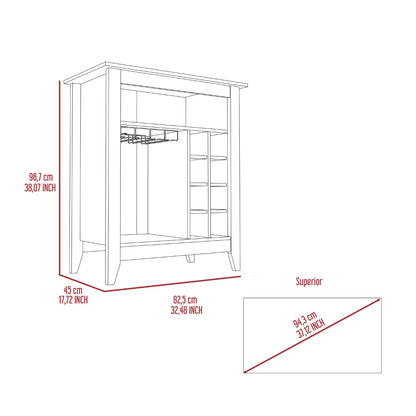 Black Bar Cart With Wine Storage