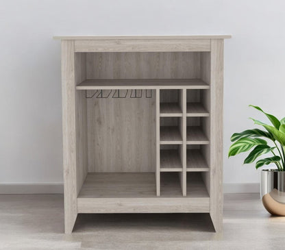 Light Gray Bar Cart With Wine Storage HomeRoots