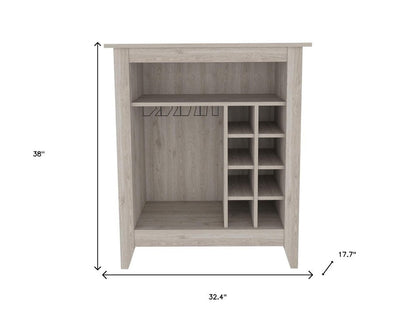 Light Gray Bar Cart With Wine Storage HomeRoots