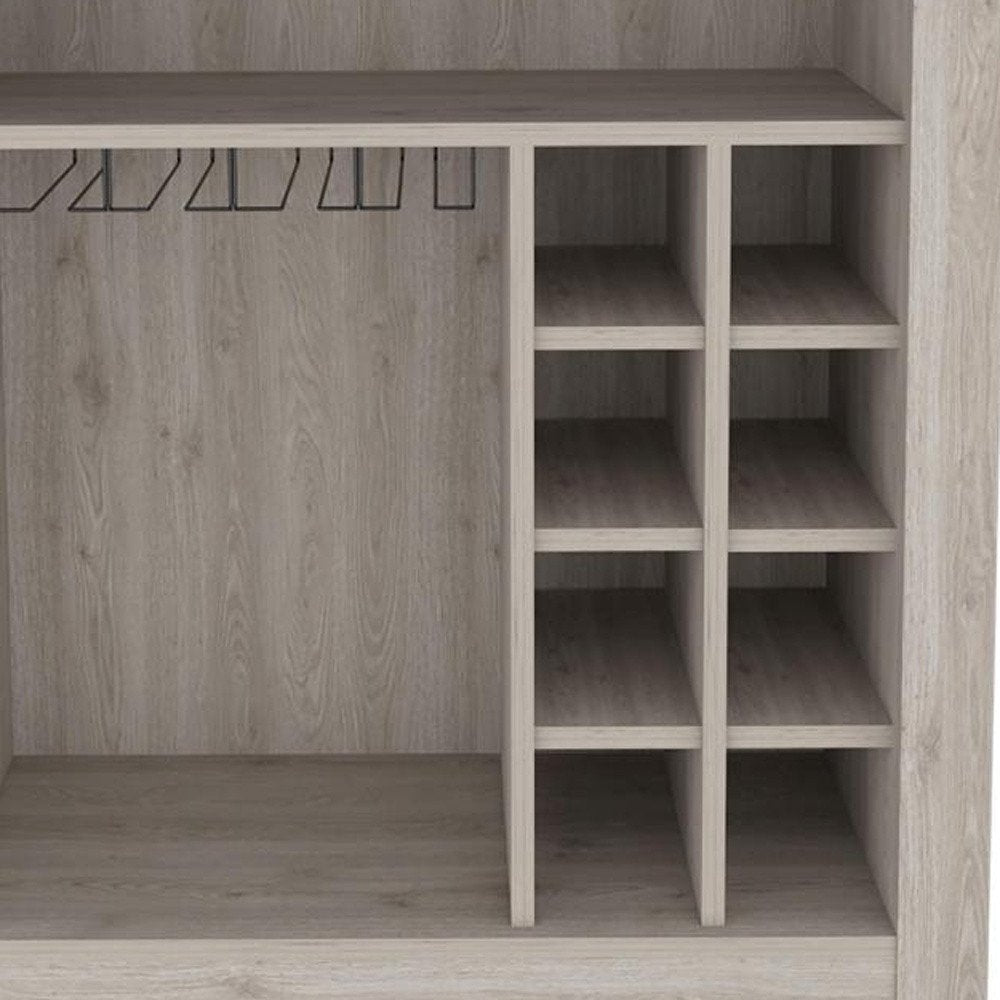 Light Gray Bar Cart With Wine Storage — view 3