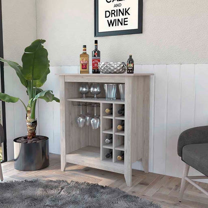 Light Gray Bar Cart With Wine Storage HomeRoots