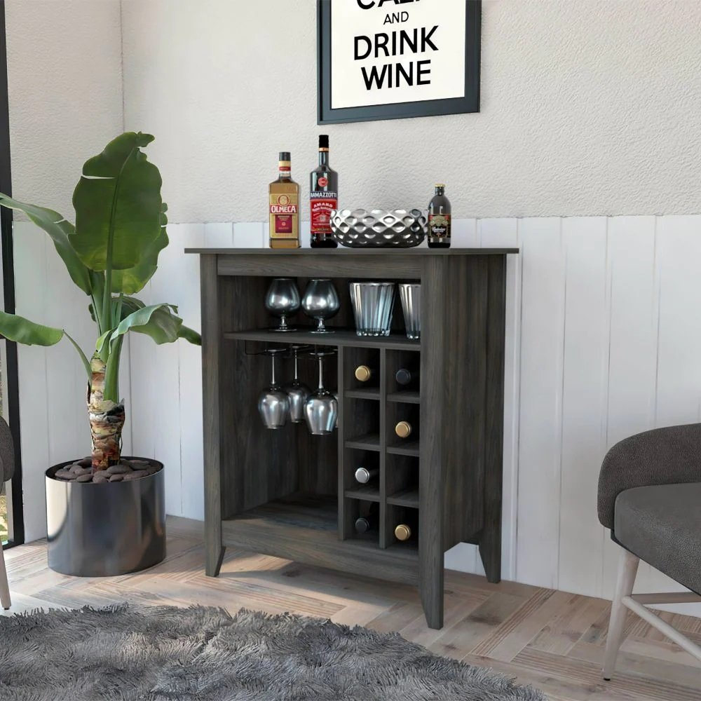 Espresso Bar Cart With Wine Storage HomeRoots