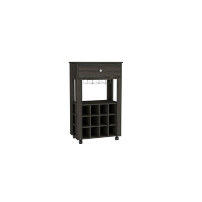 Espresso Rolling Bar Cart With Wine Storage HomeRoots