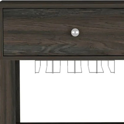 Espresso Rolling Bar Cart With Wine Storage HomeRoots