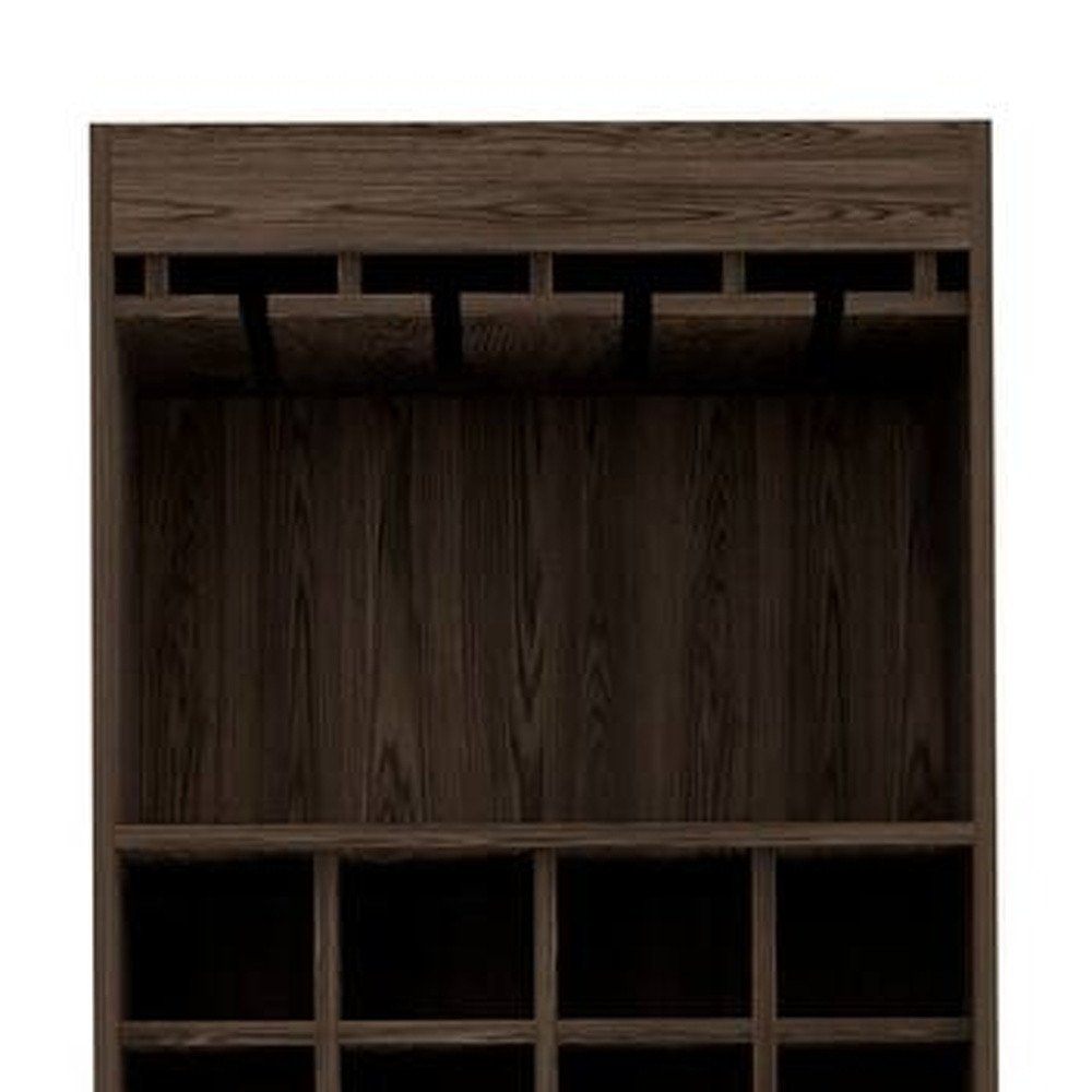 24" Walnut Wood Bar Cabinet With Two Doors — view 4