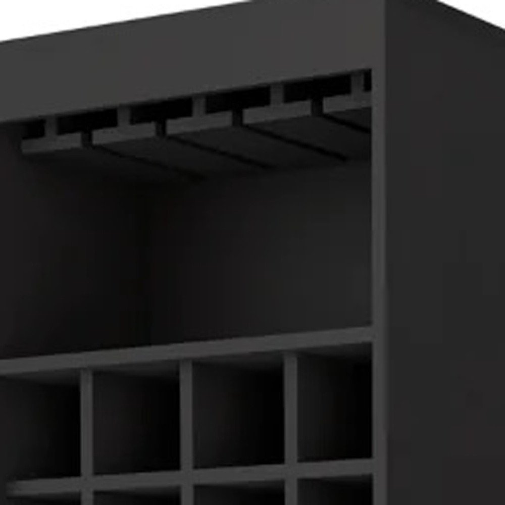 24" Black Bar Cabinet With Eighteen Shelves HomeRoots