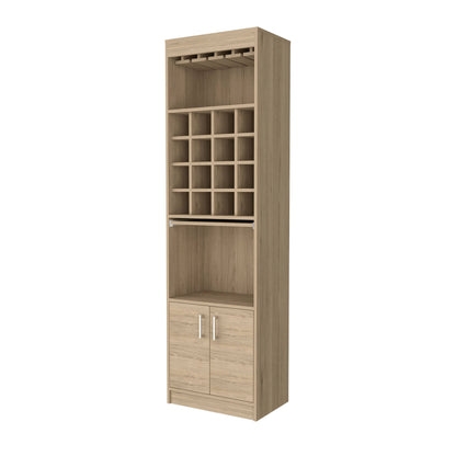 24" Natural Bar Cabinet With Eighteen Shelves