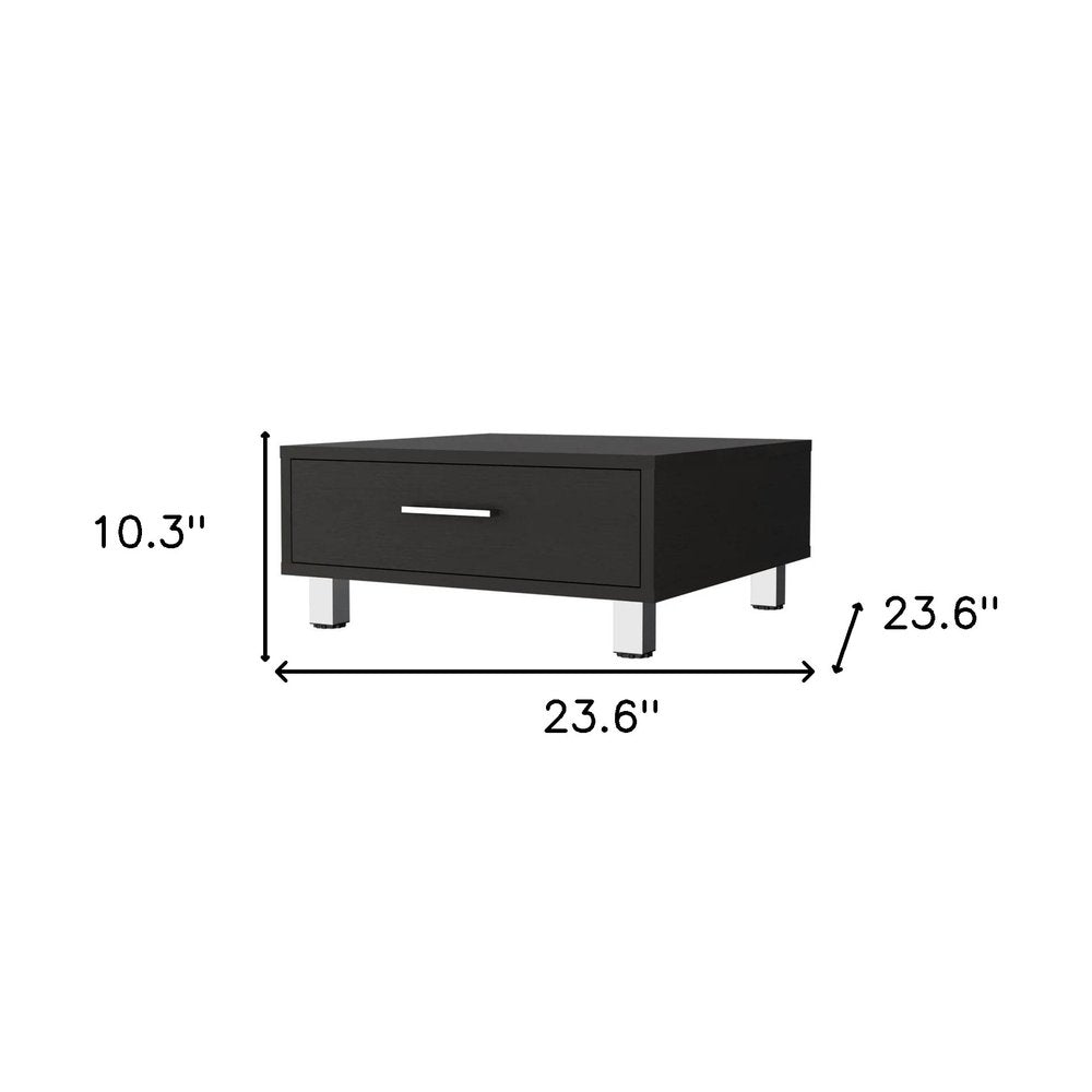 24" Black Coffee Table With Drawer HomeRoots