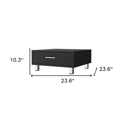 24" Black Coffee Table With Drawer HomeRoots